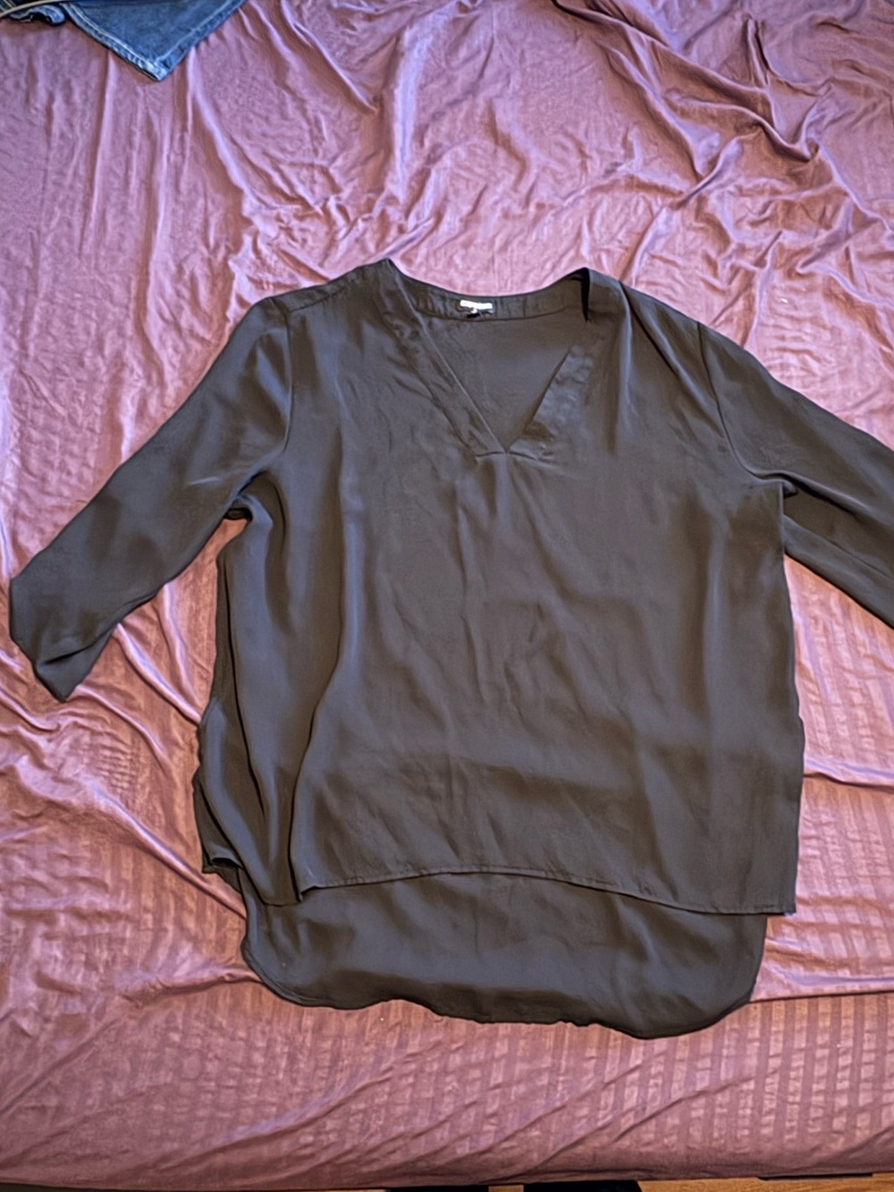 Express sheer black XL Extra Large 3/4 sleeve dressy shirt